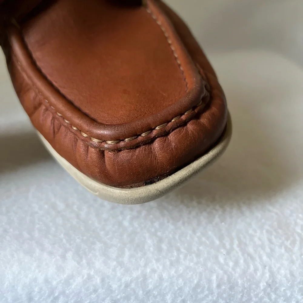 SAS Size 9 Men’s Leather Brown Boat Lace Up Shoes